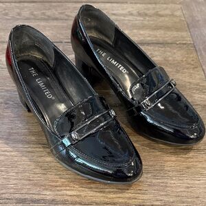 The Limited Square Heel Black Loafers